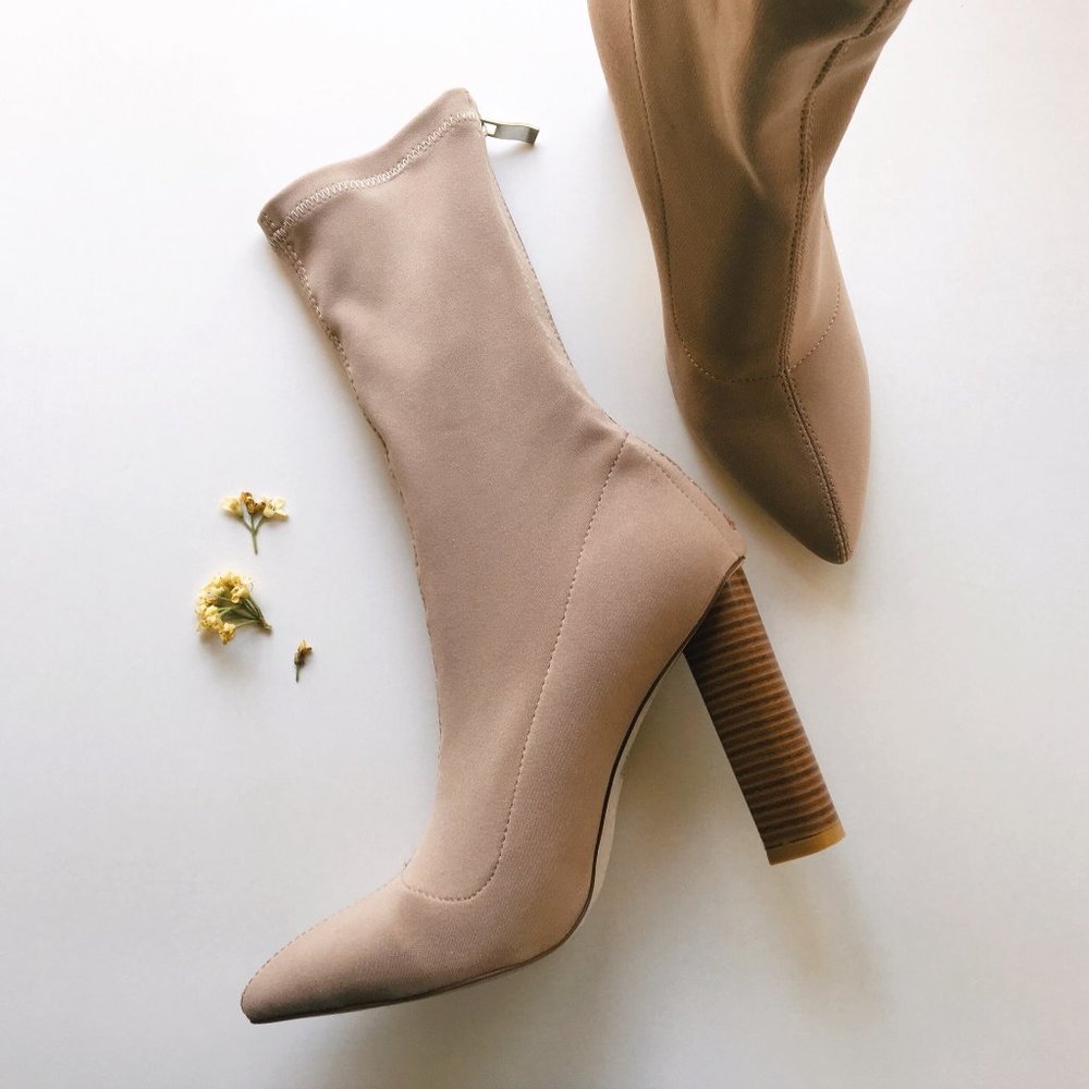 Mocha/Nude Yeezy Style Knit Booties